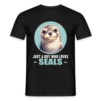 Seals, Seal - Men's T-Shirt - black - Front - AI Model Male 178 light (178cm)