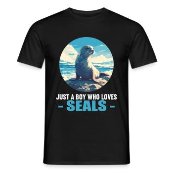 Seals, Seal - Men's T-Shirt - black - Front - AI Model Male 178 light (178cm)