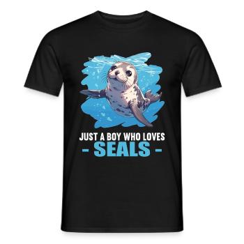 Seals, Seal - Men's T-Shirt - black - Front - AI Model Male 178 light (178cm)