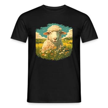 Sheep Sheep - Men's T-Shirt - black - Front - AI Model Male 178 light (178cm)