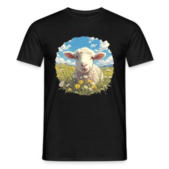 Schafe Schaf - Männer T-Shirt - Schwarz - Vorne - AI Model Male 178 light (178cm)