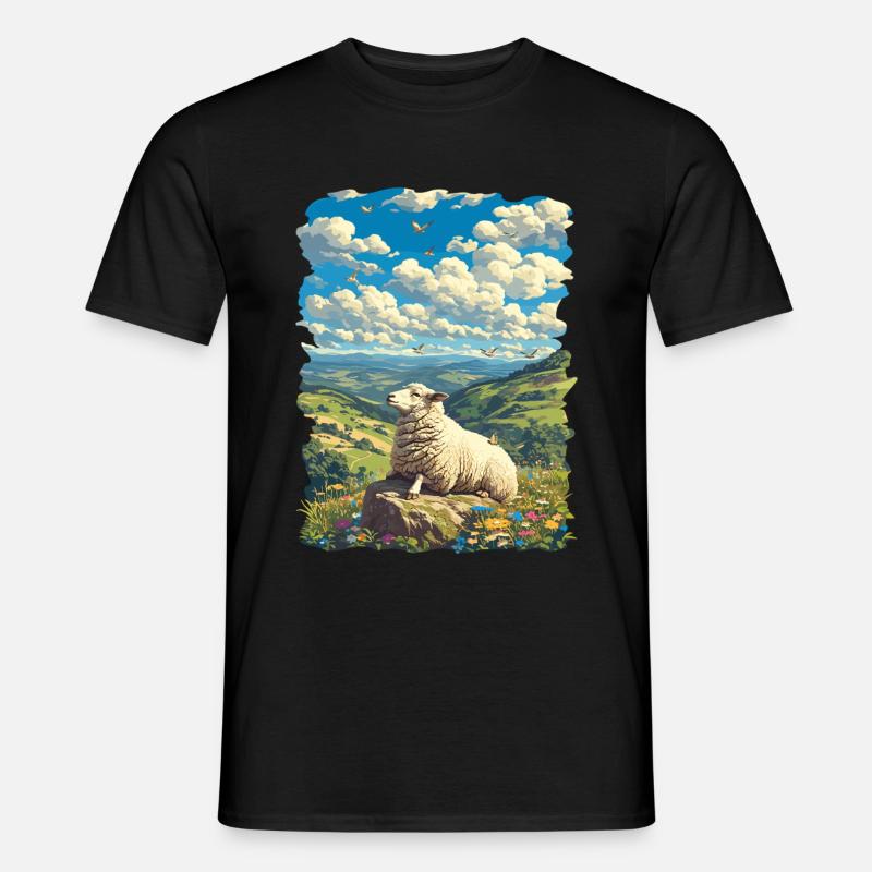 Schafe Schaf - Männer T-Shirt - Schwarz