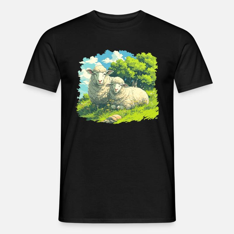 Schafe Schaf - Männer T-Shirt - Schwarz