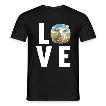 Schafe Schaf - Männer T-Shirt - Schwarz - Vorne - AI Model Male 178 light (178cm)