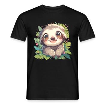 Faultiere Faultier - Männer T-Shirt - Schwarz - Vorne - AI Model Male 178 light (178cm)