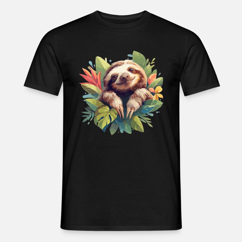 Faultiere Faultier - Männer T-Shirt - Schwarz
