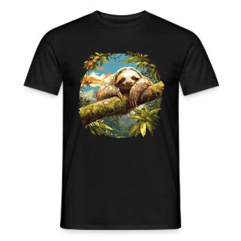 Faultiere Faultier - Männer T-Shirt - Schwarz - Vorne - AI Model Male 178 light (178cm)
