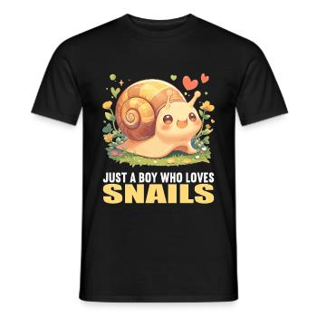 Snails Snail - Men's T-Shirt - black - Front - AI Model Male 178 light (178cm)