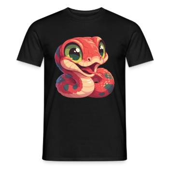 Snakes Snake - Men's T-Shirt - black - Front - AI Model Male 178 light (178cm)