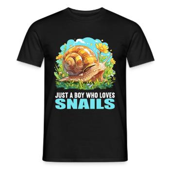 Snails Snail - Men's T-Shirt - black - Front - AI Model Male 178 light (178cm)