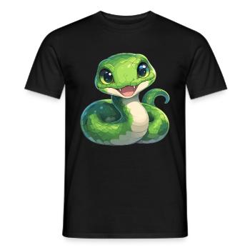Snakes Snake - Men's T-Shirt - black - Front - AI Model Male 178 light (178cm)