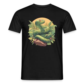 Snakes Snake - Men's T-Shirt - black - Front - AI Model Male 178 light (178cm)