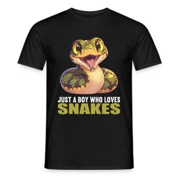 Schlangen Schlange - Männer T-Shirt - Schwarz - Vorne - AI Model Male 178 light (178cm)