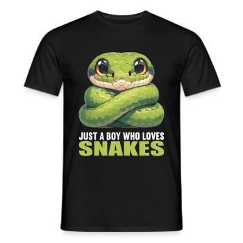 Snakes Snake - Men's T-Shirt - black - Front - AI Model Male 178 light (178cm)