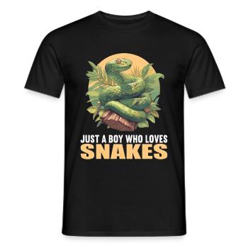 Snakes Snake - Men's T-Shirt - black - Front - AI Model Male 178 light (178cm)