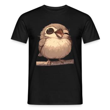 Spatzen Spatz - Männer T-Shirt - Schwarz - Vorne - AI Model Male 178 light (178cm)