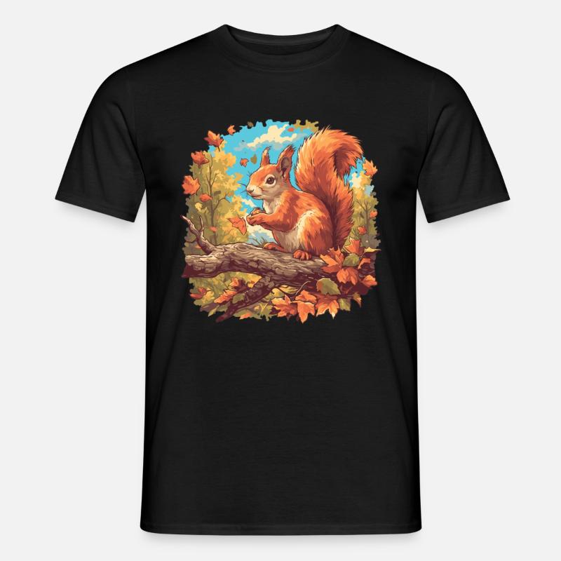Eichhörnchen - Männer T-Shirt - Schwarz