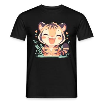 Sumatra-Tiger - Männer T-Shirt - Schwarz - Vorne - AI Model Male 178 light (178cm)