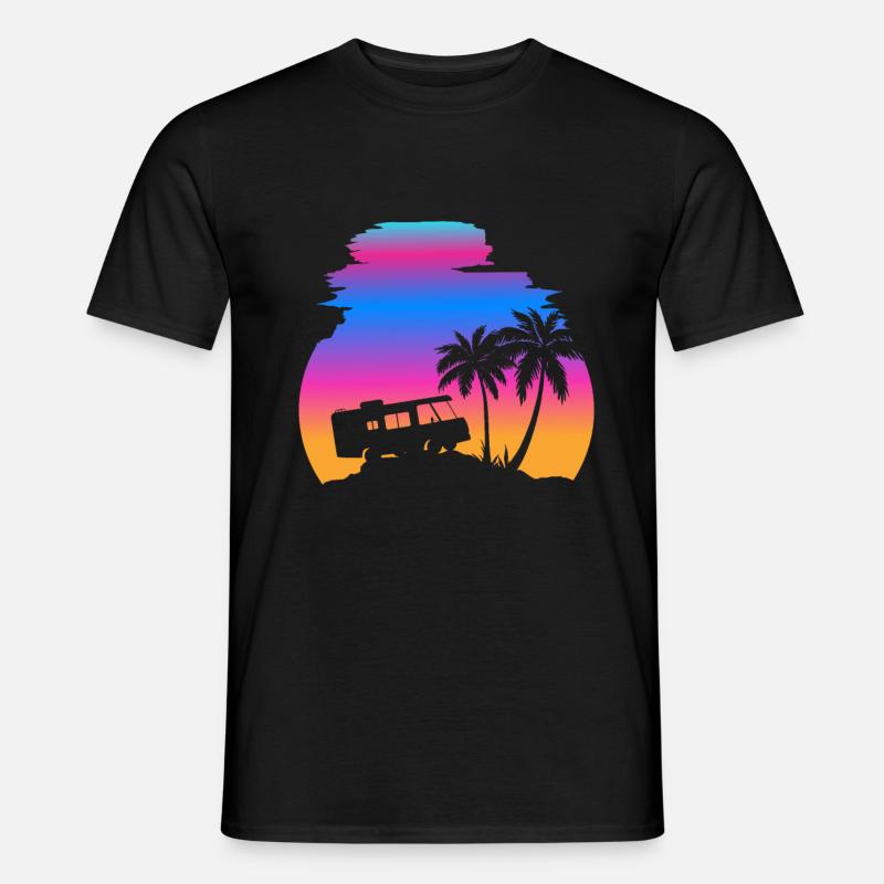 camper sunset - Männer T-Shirt - Schwarz