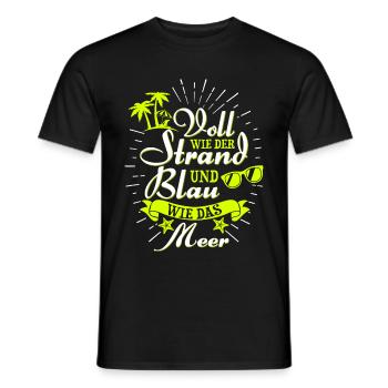 Full as the beach and blue as the sea - Men's T-Shirt - black - Front - AI Model Male 178 light (178cm)