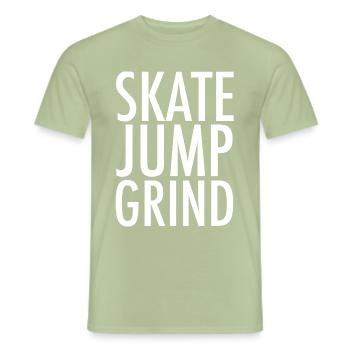Skate Jump Grind - Men's T-Shirt - sage - Front - AI Model Male 178 light (178cm)