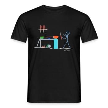 Woodturning stick figures, wood crafting work job - Men's T-Shirt - black - Front - AI Model Male 178 light (178cm)