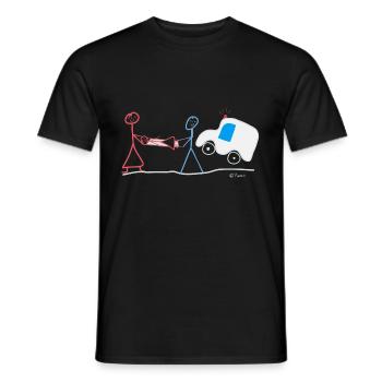 Rettung Strichmännchen Notfall Notarzt Einsatz - Männer T-Shirt - Schwarz - Vorne - AI Model Male 178 light (178cm)