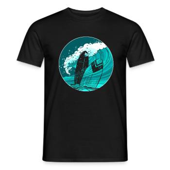 Surfbrett Surfen Surfer Welle - Männer T-Shirt - Schwarz - Vorne - AI Model Male 178 light (178cm)