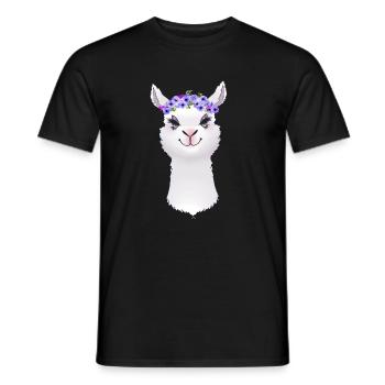 Llama alpaca animal - Men's T-Shirt - black - Front - AI Model Male 178 light (178cm)