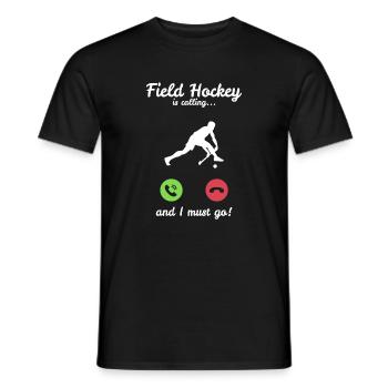 Field hockey sport indoor hockey hockey - Men's T-Shirt - black - Front - AI Model Male 178 light (178cm)
