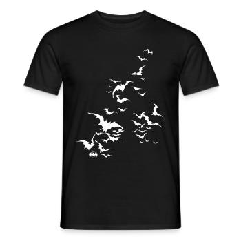 Batman Bat Swarm White - Men's T-Shirt - black - Front - AI Model Male 178 light (178cm)