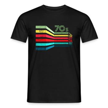 70s Music Vintage Retro - Men's T-Shirt - black - Front - AI Model Male 178 light (178cm)