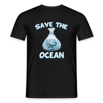 Sauver les baleines de protection de l'environnement océanique - T-shirt homme - noir - Devant - AI Model Male 178 light (178cm)