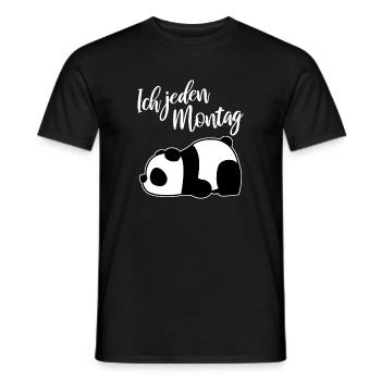 Lustig Panda Pandabär Spruch Montag - Männer T-Shirt - Schwarz - Vorne - AI Model Male 178 light (178cm)
