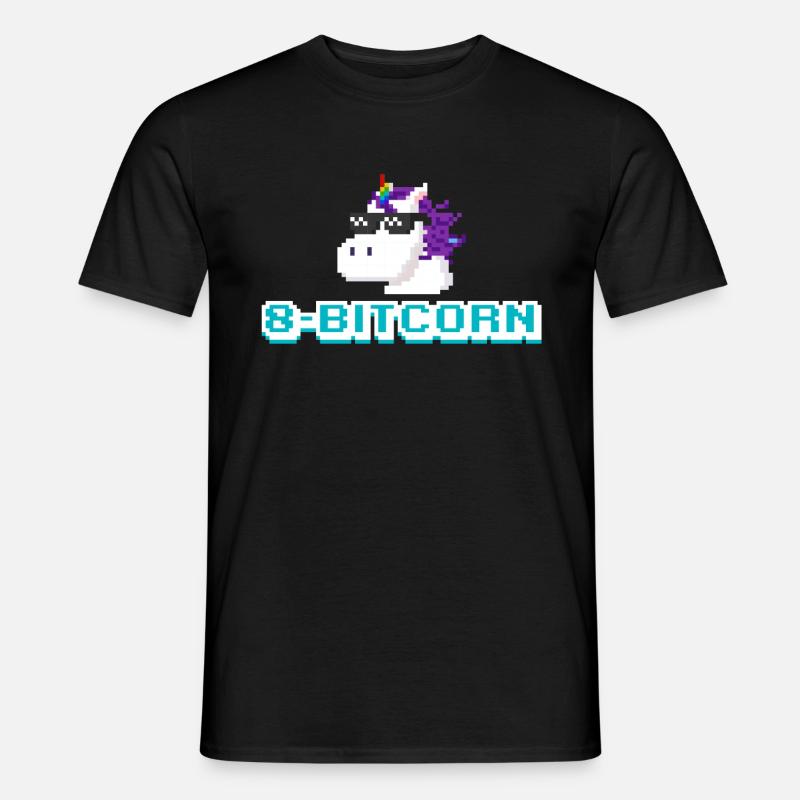 8-Bitcorn Einhorn Game Computer süß Pixel - Männer T-Shirt - Schwarz