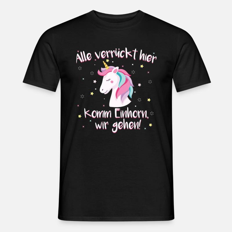 Einhorn Einhörner Mädchen Spruch Kinder Geschenk - Männer T-Shirt - Schwarz