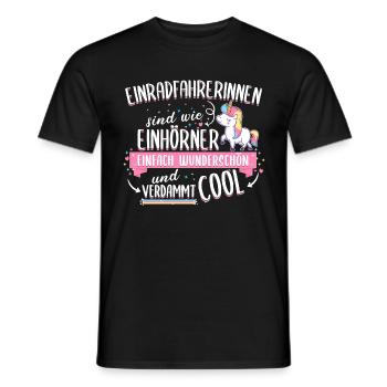 Einrad Sport Einradfahren Einhorn Spruch Geschenk - Männer T-Shirt - Schwarz - Vorne - AI Model Male 178 light (178cm)
