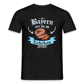 Lebakas Leberkäse Fleischkäse Bayern Spruch Essen - Männer T-Shirt - Schwarz - Vorne - AI Model Male 178 light (178cm)