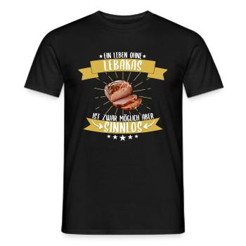 Lebakas Leberkäse Fleischkäse Bayern Spruch Essen - Männer T-Shirt - Schwarz - Vorne - AI Model Male 178 light (178cm)