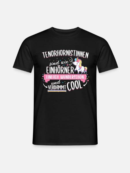 Tenorhorn Tenorhornistin Einhorn Instrument Spruch - Männer T-Shirt - Schwarz
