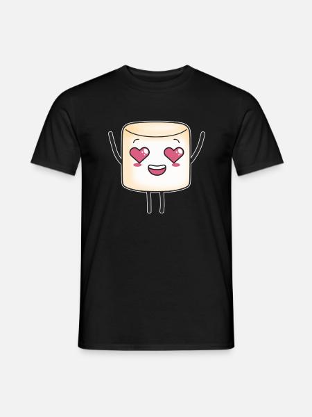 Marshmallow Marshmallows Sweet Candy Children - Men's T-Shirt - black