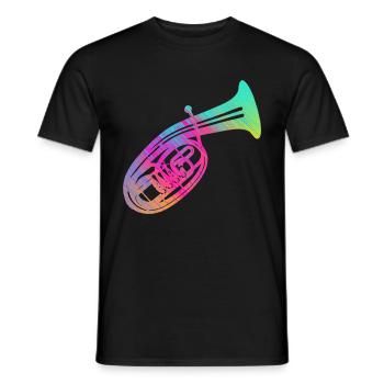 Tenor horn tenor horn player horn wind music instrument - Men's T-Shirt - black - Front - AI Model Male 178 light (178cm)
