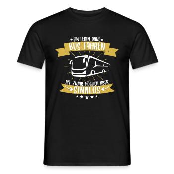 Busfahrer Bus Reisebus Fernbus Beruf Spruch - Männer T-Shirt - Schwarz - Vorne - AI Model Male 178 light (178cm)