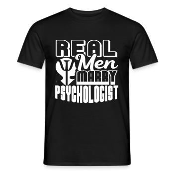 Psychologue Real Men Marry Psychologist - T-shirt homme - noir - Devant - AI Model Male 178 light (178cm)
