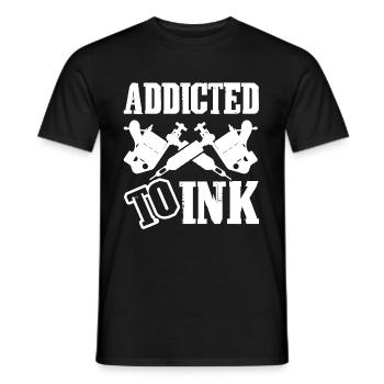Artiste de tatouage accro à l'art du tatouage à l'encre - T-shirt homme - noir - Devant - AI Model Male 178 light (178cm)