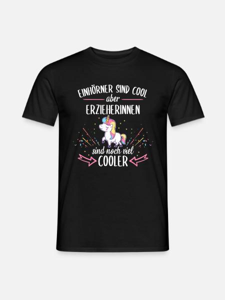 Erzieher Erzieherin Kinder Einhorn Spruch Beruf - Männer T-Shirt - Schwarz