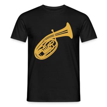 Tenor horn tenor horn player horn wind music instrument - Men's T-Shirt - black - Front - AI Model Male 178 light (178cm)