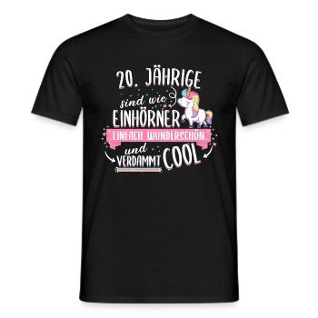 Geburtstag 20 Geburtstag Einhorn Spruch Party - Männer T-Shirt - Schwarz - Vorne - AI Model Male 178 light (178cm)