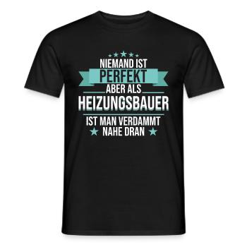 Heizungsbauer Heizungsbau Bauarbeiter Beruf Spruch - Männer T-Shirt - Schwarz - Vorne - AI Model Male 178 light (178cm)
