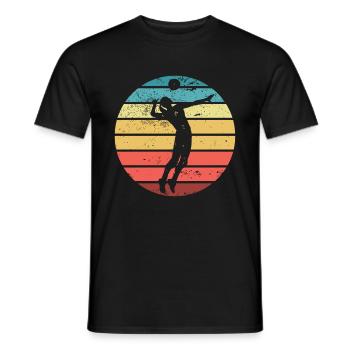 Volleyball plage volleyball femme volleyball - T-shirt homme - noir - Devant - AI Model Male 178 light (178cm)